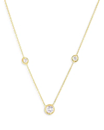 Roberto Coin 18k Yellow Gold Diamond By The Inch Diamond Bezel Station Necklace, 16-18 In Gold