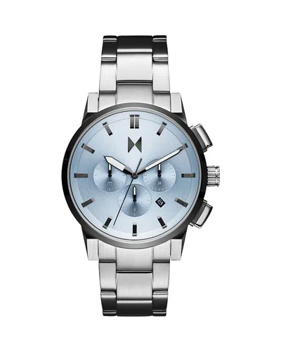 Mvmt Men's Chrono Ii Silver Stainless Steel Watch 44mm In Blue/silver