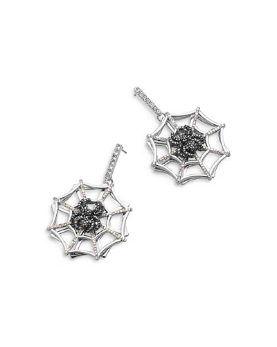 Shop Baublebar Web Struck Pave Spiderweb Drop Earrings In Silver Tone In Silver/multi