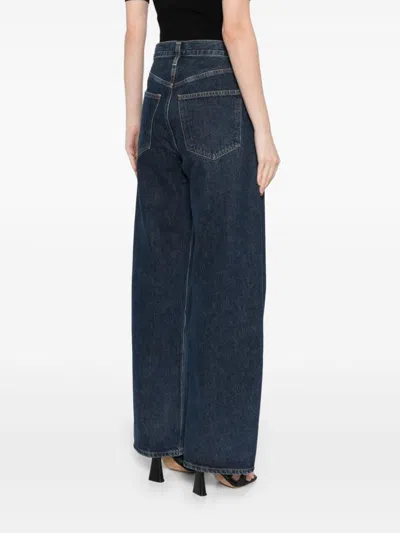 Agolde Low Curve Mid-rise Barrel-leg Jeans In Blue