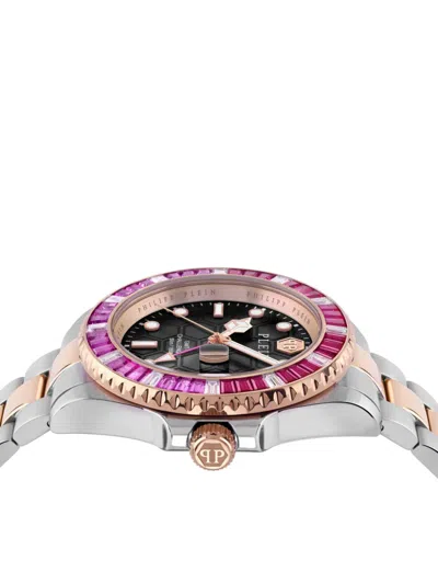 Philipp Plein Gmt-i Challenger Baguettes Bracelet Watch In Black