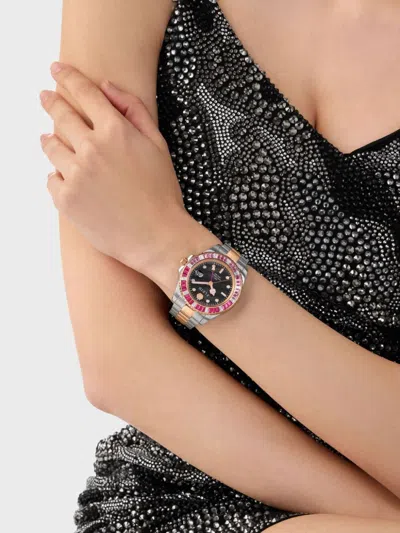 Philipp Plein Gmt-i Challenger Baguettes Bracelet Watch In Black