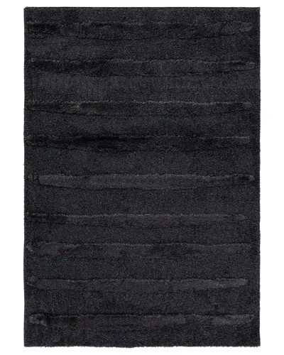 Safavieh Hi-lo Shag Power Loomed Rug In Charcoal