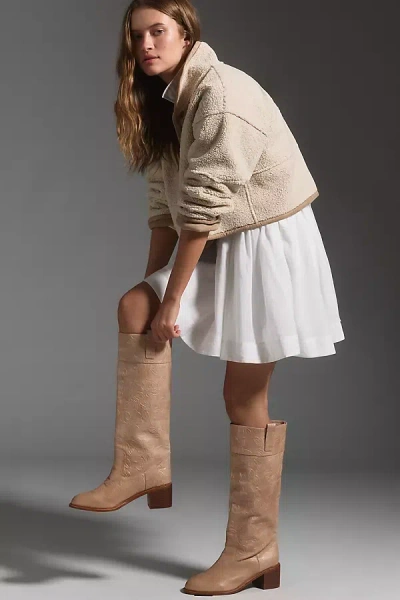 Cecelia New York Mallorie Heeled Boots In Beige