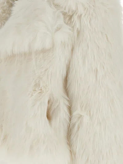 Shop Pinko Novaro Faux-fur Coat In Bianco Seta