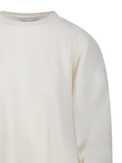 Shop Max Mara Crewneck Long-sleeved Jumper In White