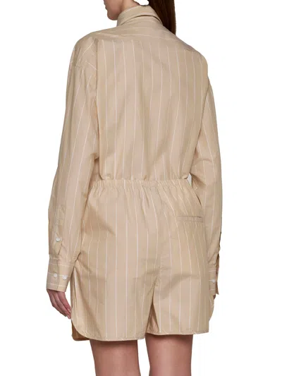 Filippa K Striped Organic-cotton Shorts In Beige