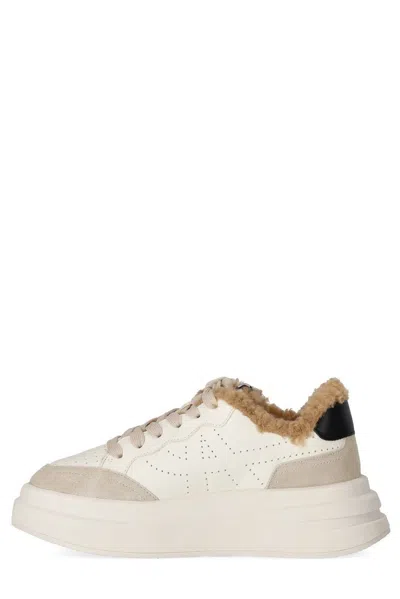 Shop Ash Impulsfur Platform Lace-up Sneakers In Bianco