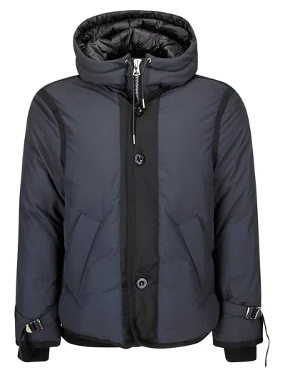 Shop Sacai Layered Padded Jacket In Nero