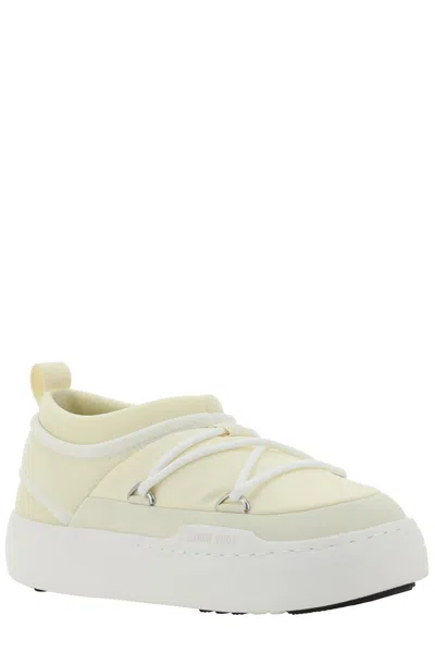 Moon Boot Park Icon Lace-up Flat Sneakers In Yellow
