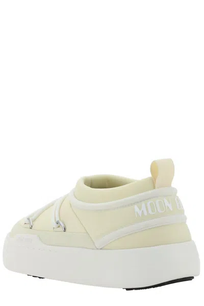 Moon Boot Park Icon Lace-up Flat Sneakers In Yellow