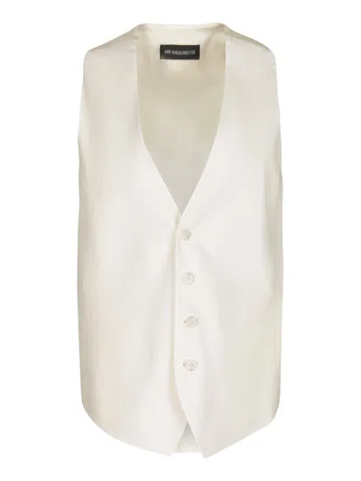 Ann Demeulemeester Button-up Gilet In Bianco