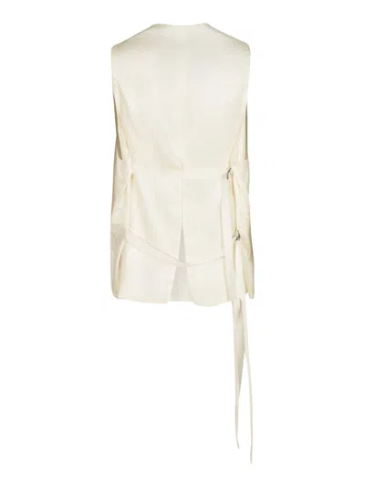 Ann Demeulemeester Button-up Gilet In Bianco