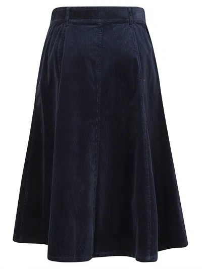 RALPH LAUREN CORDUROY A-LINE MIDI SKIRT 