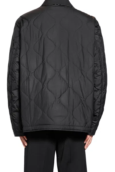 Shop Burberry Logo Embroidered Quilted Jacket In Black