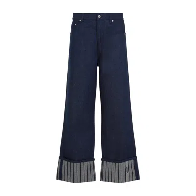 Shop Jacquemus The Wide De-nîmes Denim Pants In Blu Denim