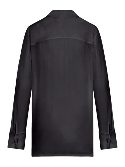 Shop Sportmax Pussy-bow Long-sleeved Top In Black