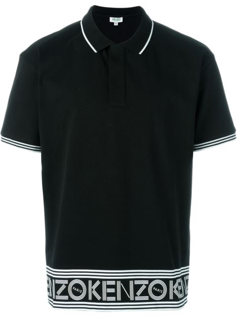 Kenzo Black Logo & Stripes Polo | ModeSens
