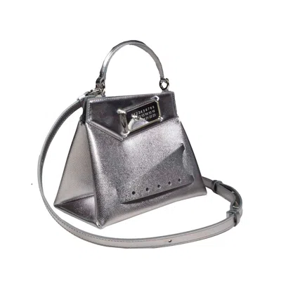 Shop Maison Margiela Snatched Small Handbag In Argento