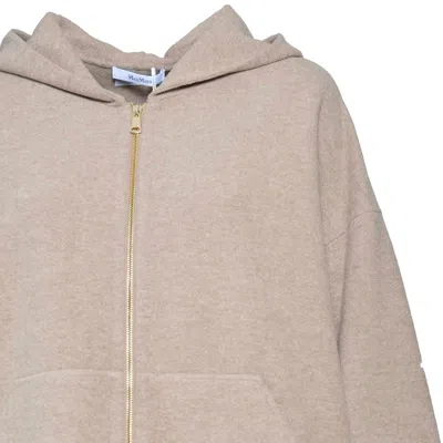 Shop Max Mara Zip-up Long-sleeved Hoodie In Cammello