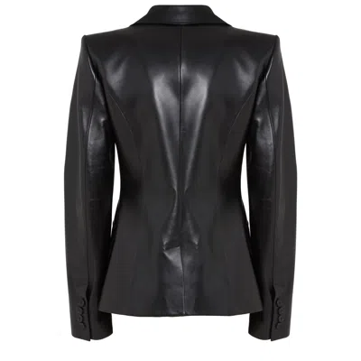 Alexander Mcqueen Women's Luxurious 100% Leather Jacket In Black