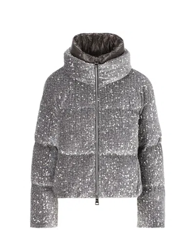 Shop Herno Sequin Embellished Coat