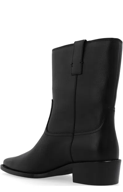 Tory Burch Urban Western Style Short Boots In Black