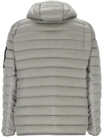 Shop Stone Island Zipped Quilted Jacket In Grey