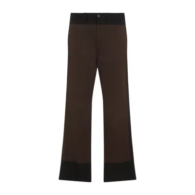 Shop Marni Straight Leg Flared Trousers In Black