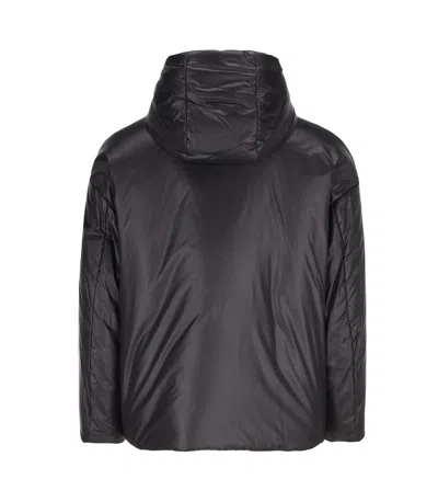 Shop Valentino Zip-up Drawstring Padded Coat In Black