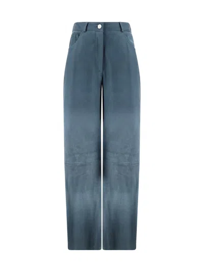 Arma Leather Catania Pants In Blue