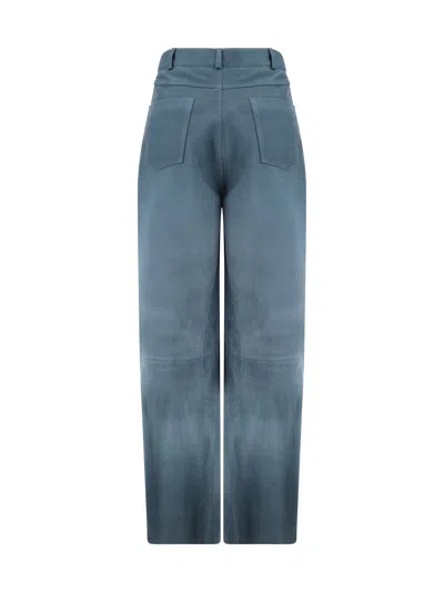 Arma Leather Catania Pants In Blue