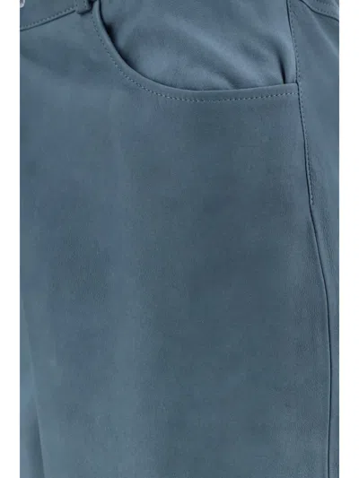 Arma Leather Catania Pants In Blue