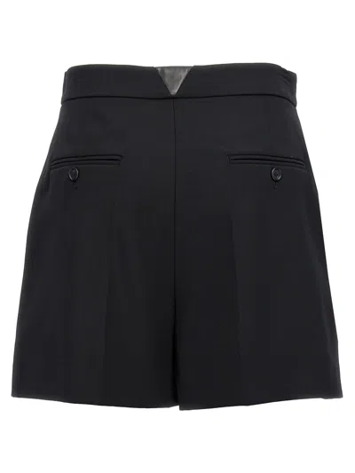 Shop Pinko Pleated Twill Shorts In Black