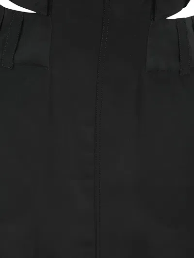 Saint Laurent Cut-out Oversized Crewneck Dress In Black