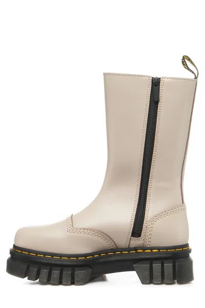 Dr. Martens' Dr. Martens Audrick Chelsea Tall Shoes In Vintage Taupe Nappa Lux