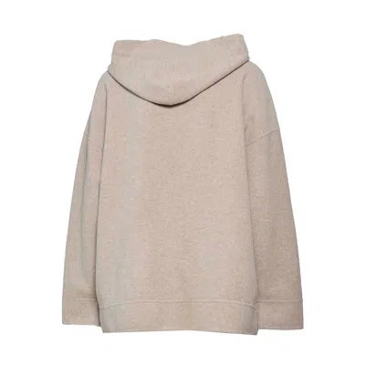 Shop Max Mara Zip-up Long-sleeved Hoodie In Daino