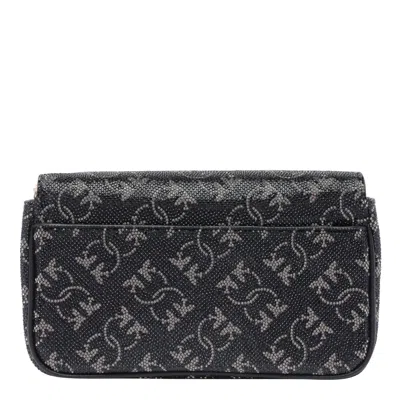 Shop Pinko Monogram Love One Pocket Crossbody Bag In Nero E Argento