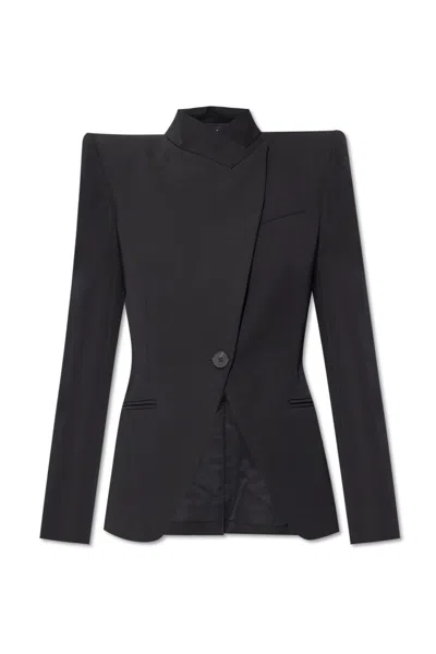 Shop Alexander Mcqueen Twisted Spliced Jacket In Nero