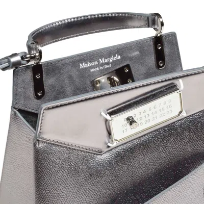 Shop Maison Margiela Snatched Small Handbag In Argento