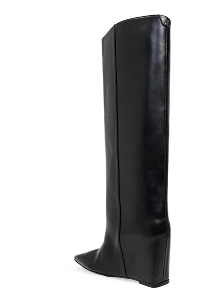 Shop Courrèges Astro Pointed-toe Buckle-detailed Boots In Nero