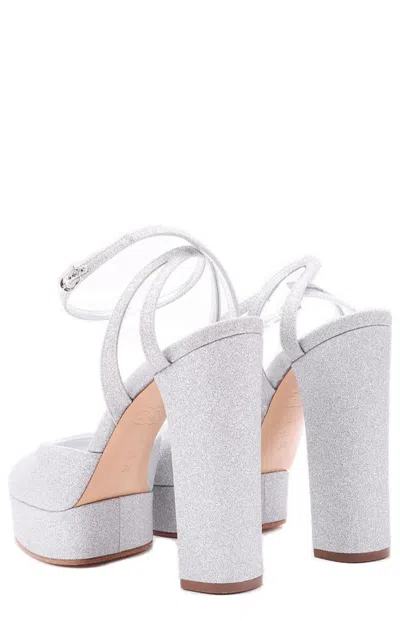 Casadei Betty Citylight Round-toe Platform Pumps In Argento