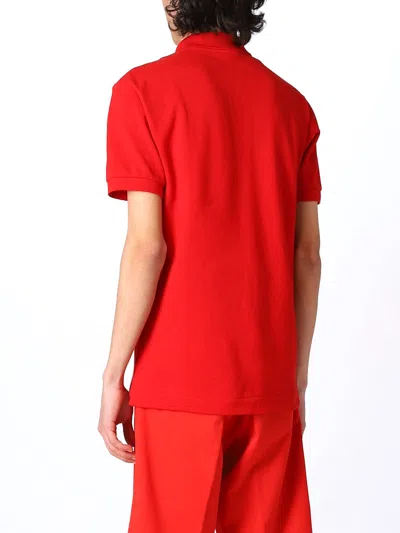 Lacoste Logo-embroidered Short-sleeved Cotton-piqué Polo Shirt In Rouge Iconic