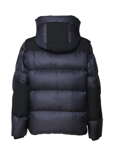 Shop Burberry Quilted Hooded Down Jacket In Blu