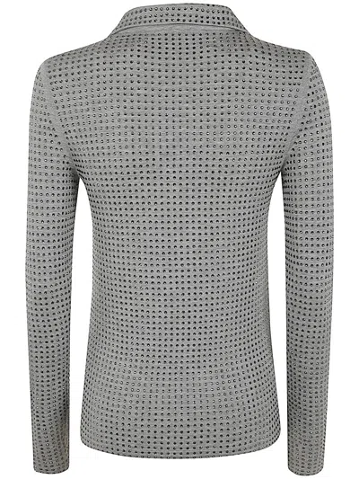 Shop Pinko Kooser Embellished Jersey Shirt In Grigio