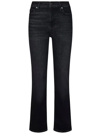 Shop Frame Le High Straight Long Jeans In Black