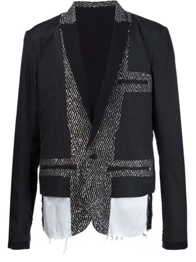 Haider Ackermann Virgin Wool Blend Paneled Blazer In 099