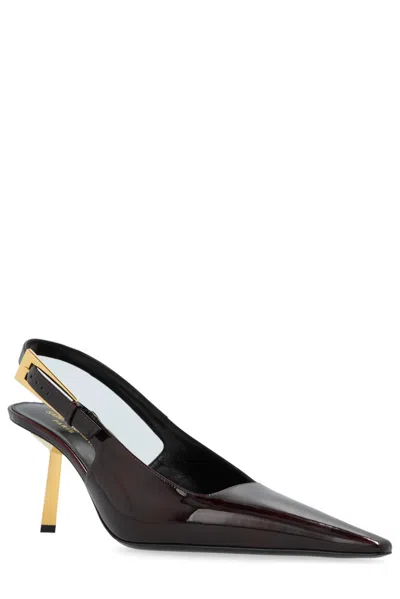 Shop Saint Laurent Lee Slingback Pumps In Brown