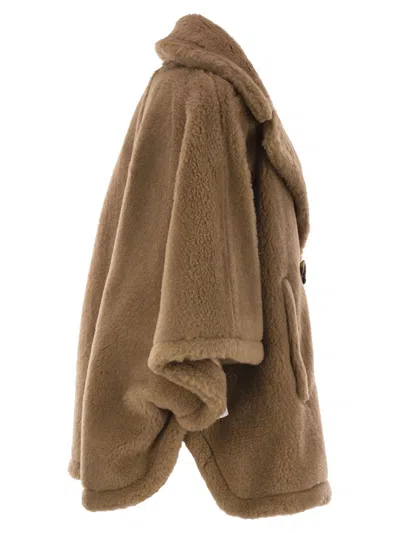 Shop Max Mara V-neck Long-sleeved Coat In Brown