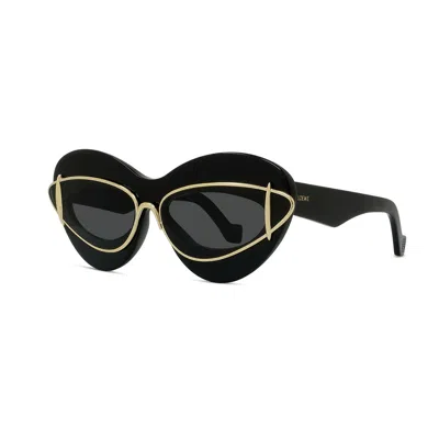 Loewe Double Frame Lw 40119i 01a Cat Eye Sunglasses In Nero